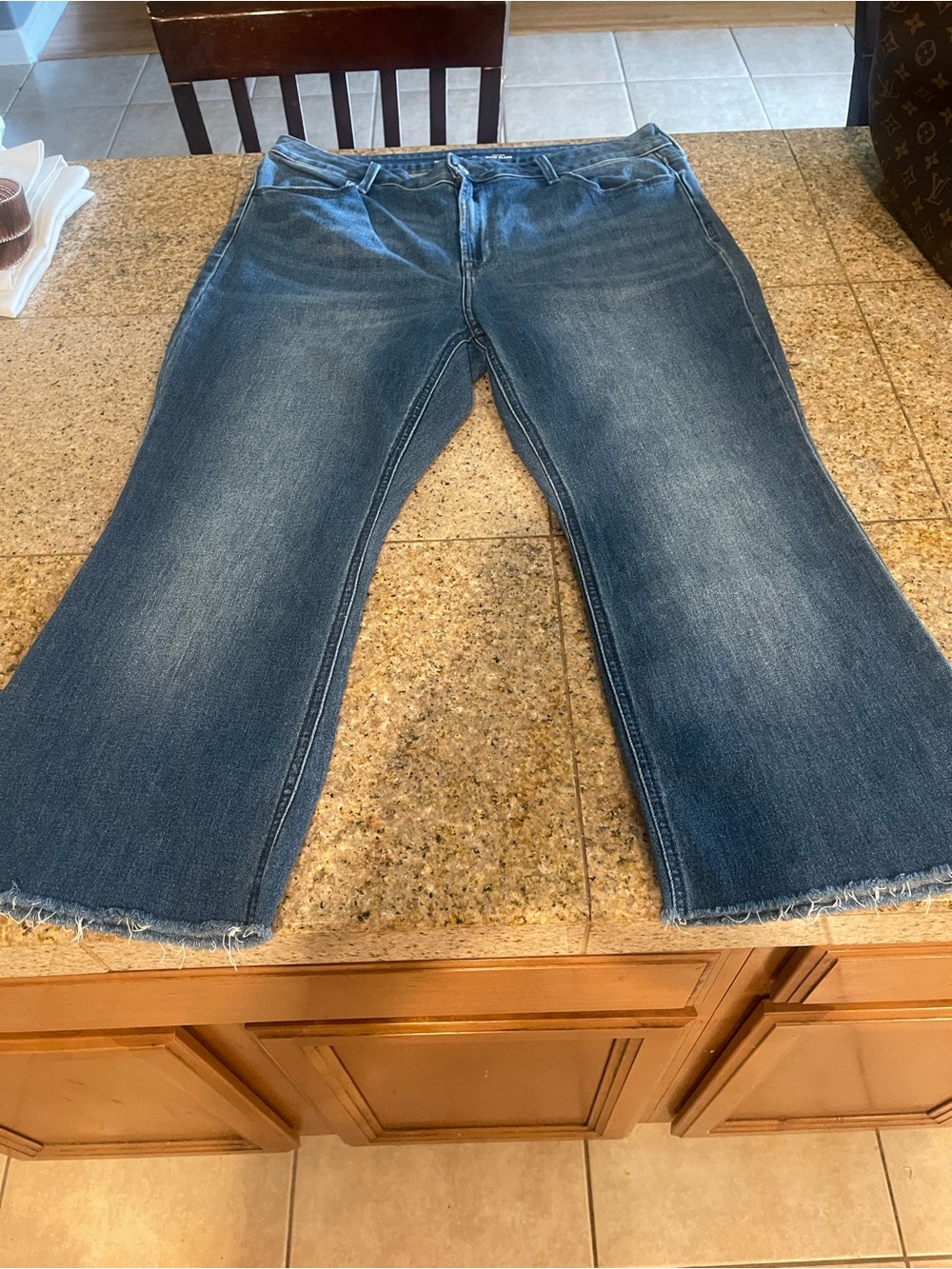 Old Navy Medium Blue Raw-Hem Straight Jeans